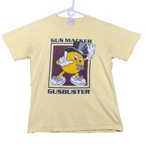 Vintage Gus Macker Shirt Mens Large Gusbuster Basketball Retro Yellow Faded 90s